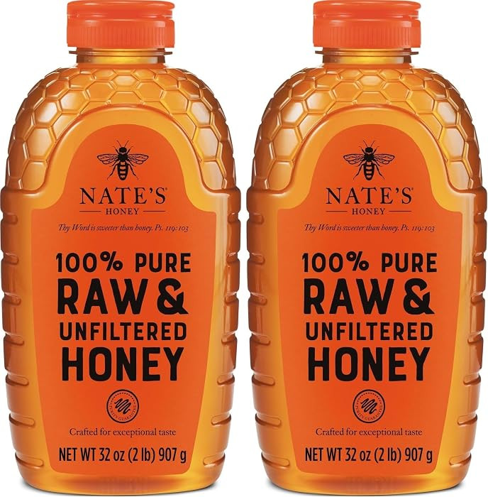 Nate's 100% Pure, Raw & Unfiltered Honey - Award-Winning Taste, Squeeze Bottle, 32 Ounce (Pack of... | Amazon (US)