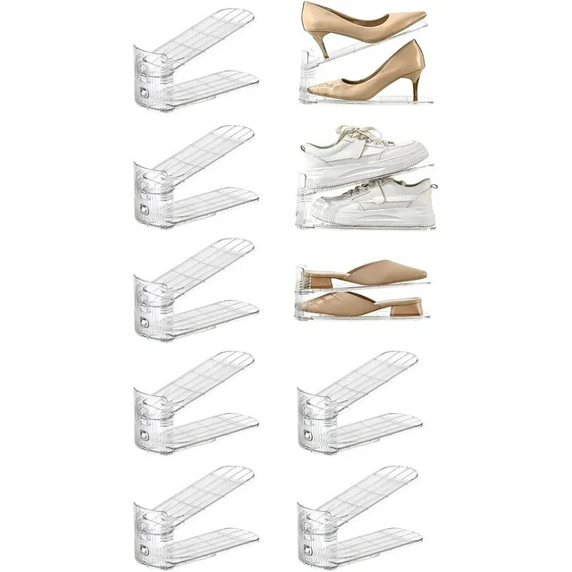 12 Pack Shoe Slots Organizer Adjustable Level Shoe Stacker Holder Storage Space Saving Sneakers D... | Walmart (US)