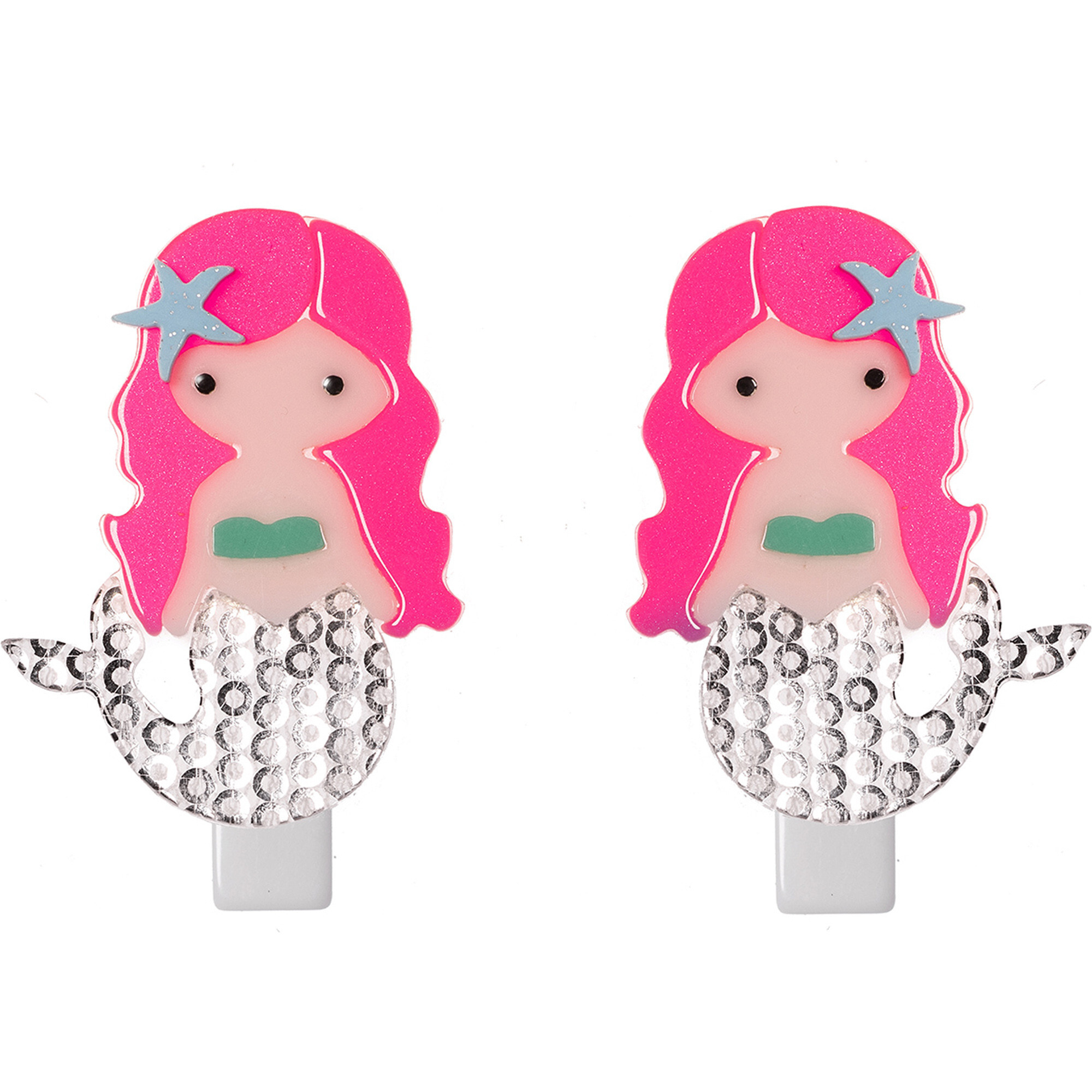 Mermaid Neon Pink Hair Alligator Clip | Maisonette