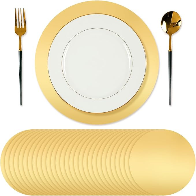 Tioncy Round Paper Placemats Decorative Disposable Place Mats Table Mats for Dining Wedding Table... | Amazon (US)