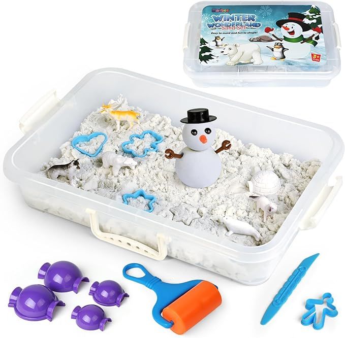 Winter Wonderland Snow Sand Playset, Creativity Toy Sensory Bin with Arctic Animal Figures, 2 Lbs... | Amazon (US)
