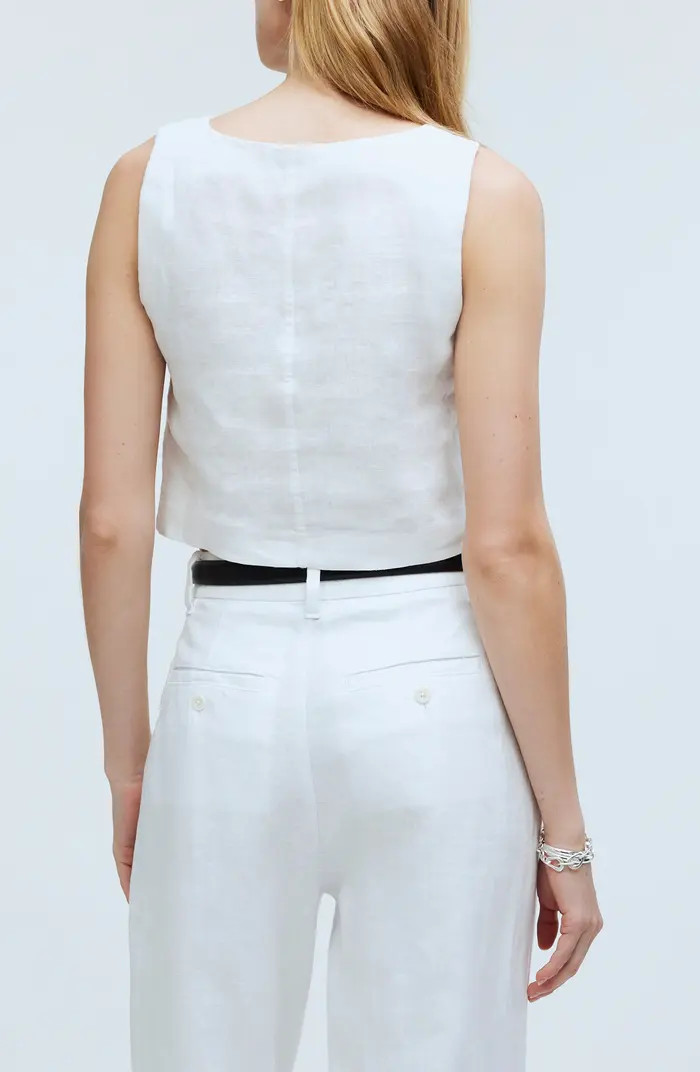 Scoopneck Linen Crop Tank | Nordstrom