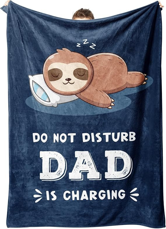 Dad Birthday Gift, Dad is Charging Sloth Blanket, Gifts for Dad from Daguther Son, Dad Gifts for ... | Amazon (US)