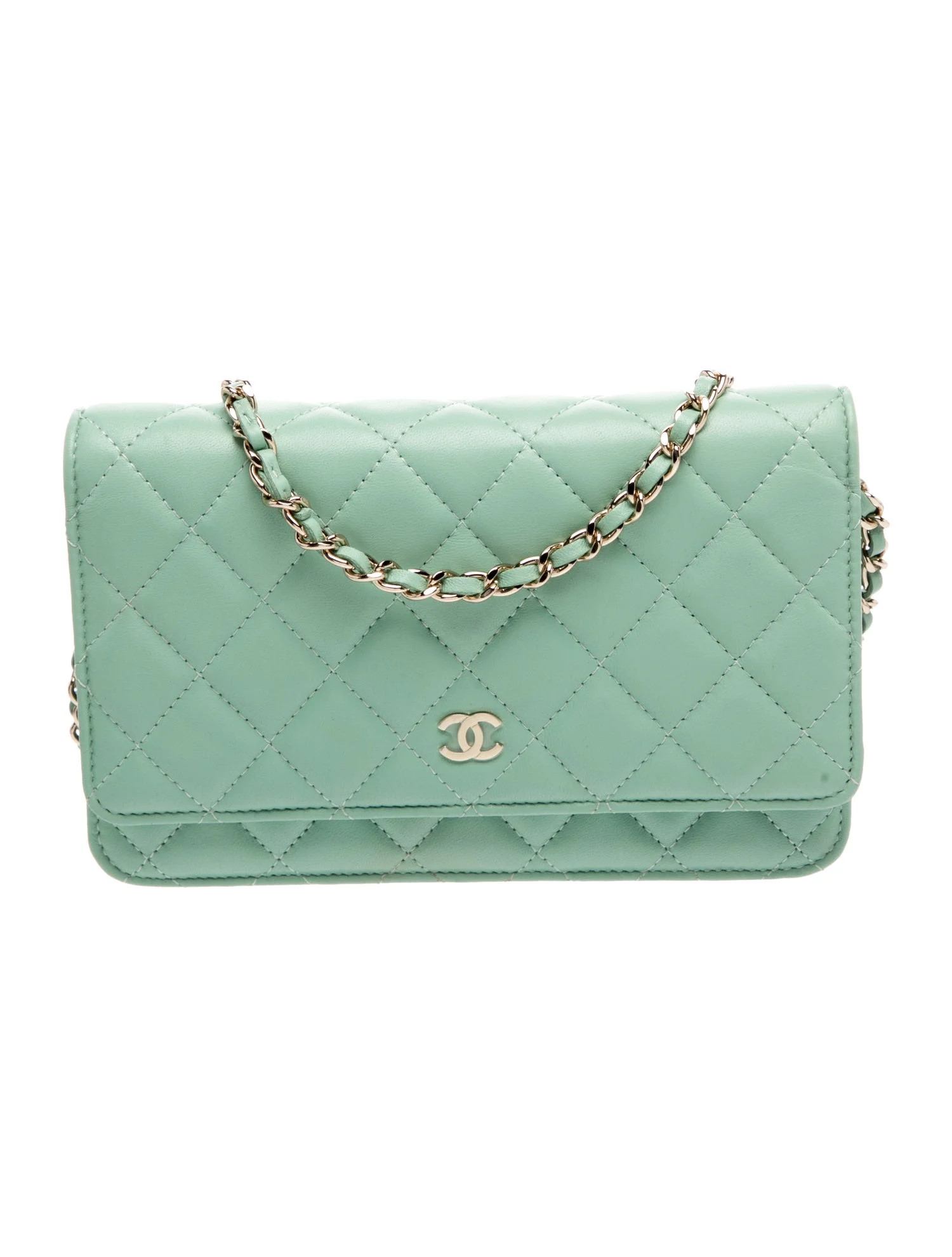 Chanel Classic Quilted Wallet On Chain - Green Crossbody Bags, Handbags - CHA1414299 | The RealRe... | The RealReal