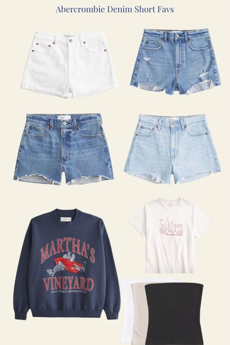 @Abercrombie denim shorts are 10000/10 🤌🏽#AbercrombiePartner! Linked my favorite pairs below! I’m wearing a size 24 for reference.

AFSHORTS for an additional 15%-off the sale 

White pair- the mom short high rise ( my fav style )

Light blue -the 90s relaxed high rise

Dark blue-the 4inch mom short
