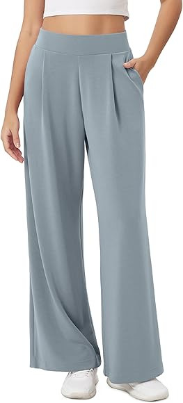 ODODOS Modal Soft Wide Leg Pants for Women High Waist Casual Relaxed Pants with Pockets-27/29"/ 3... | Amazon (US)