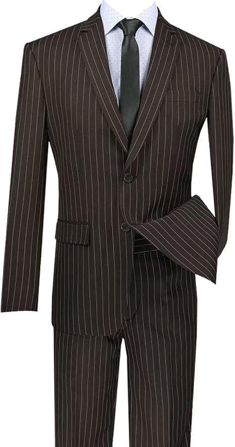 Mens Striped Suit 2 Piece Formal Slim Fit Blazer Sport Coat 2 Button Jacket Pinstripes Pants Busi... | Amazon (US)