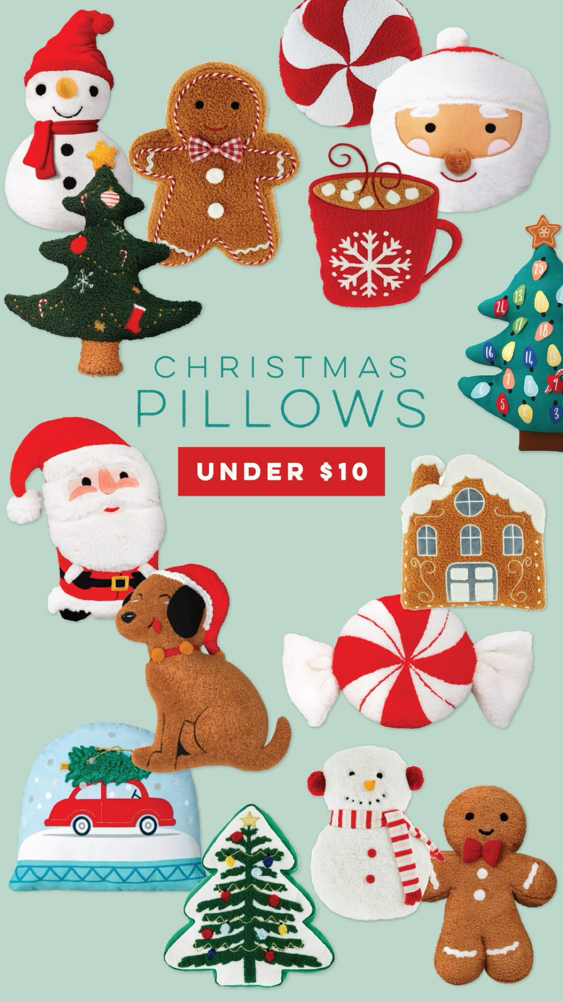 Santa, snowmen, and peppermint, oh my! 🎄 Grab these cute holiday pillows for under $10 and sprinkle some fun into your home!

#HolidayVibes #FestiveFinds #BudgetDecor


#LTKSeasonal #LTKHome #LTKHoliday