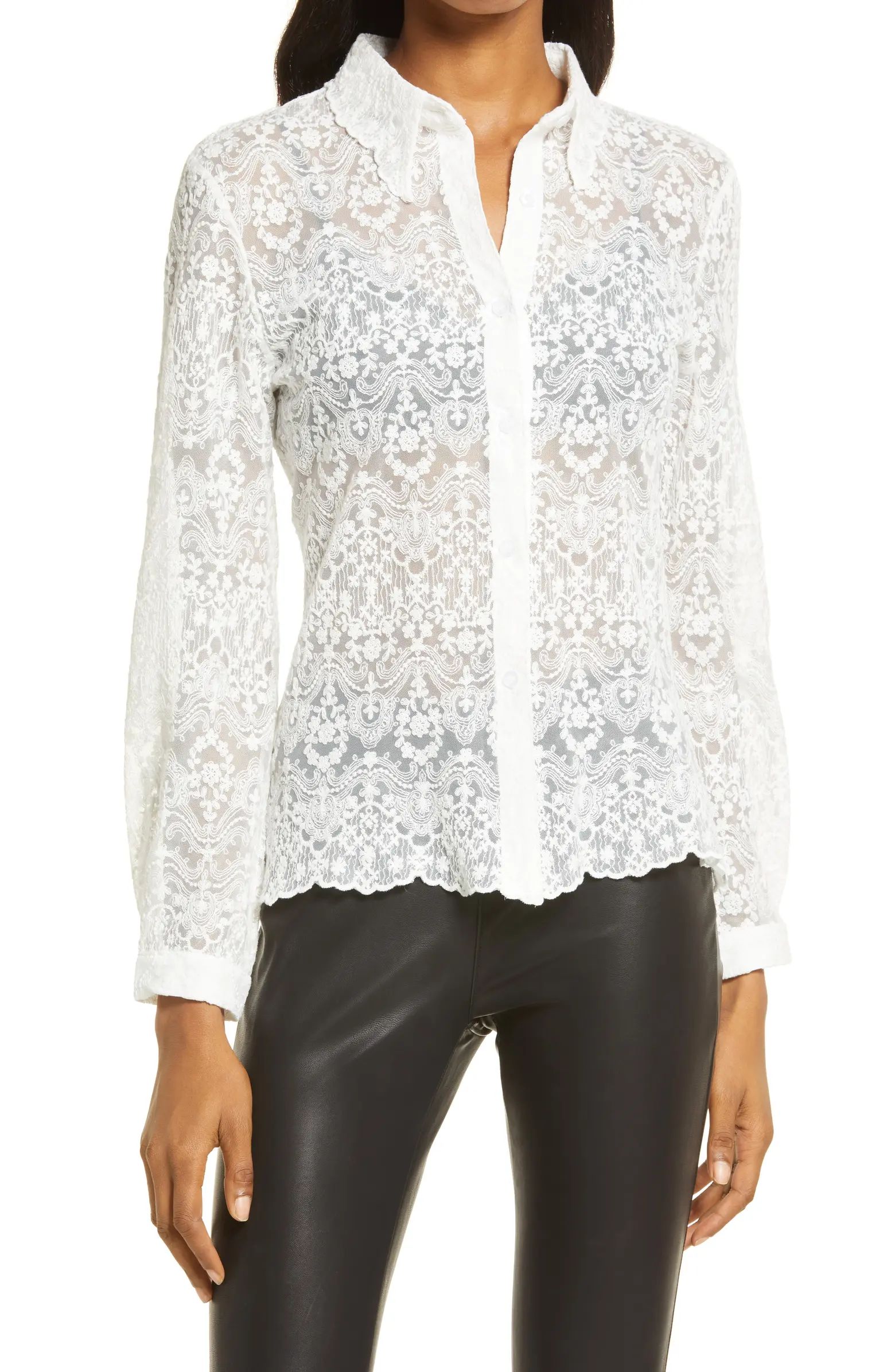 Lace Long Sleeve Blouse | Nordstrom