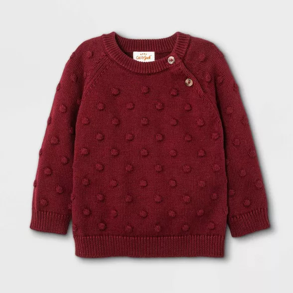 Baby Bobble Pullover Sweater - Cat & Jack™ Maroon | Target