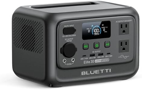 BLUETTI Elite 30 V2 Portable Power Station 600W (Power Lifting 1500W), 288Wh LiFePO4 Battery with... | Amazon (US)
