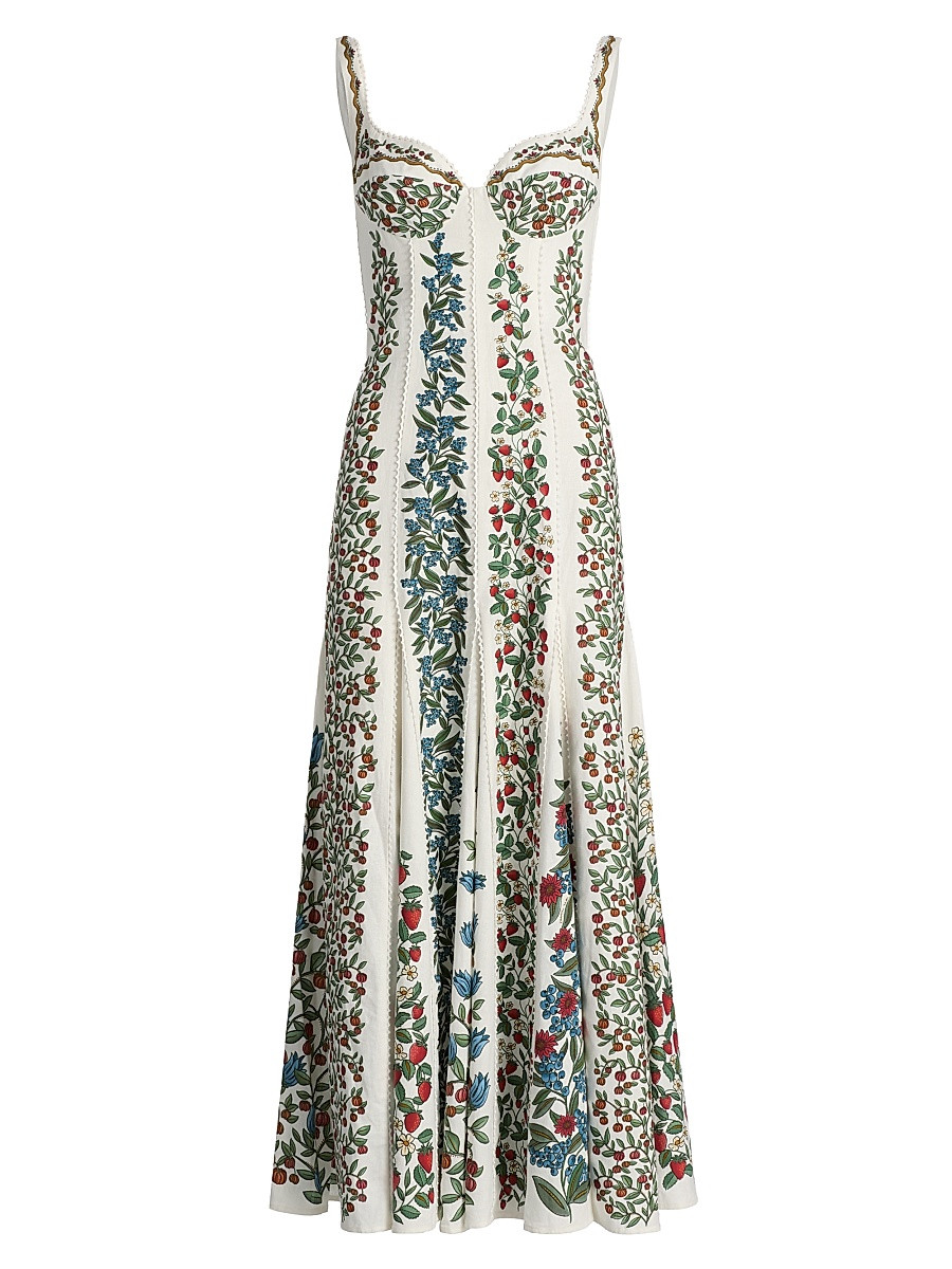Women's Fruit Beauty Floral A-Line Maxi Dress - Off White - Size XXS | Saks Fifth Avenue