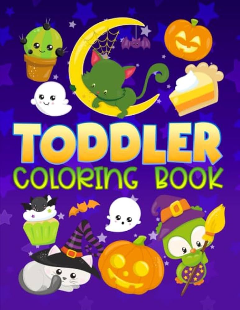 Toddler Coloring Book: 30 Cute Halloween Illustrations to Color for Children Ages 1-3 | Amazon (US)