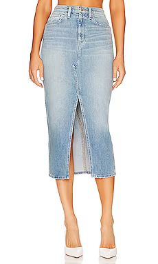 Hudson Jeans Reconstructed Skirt in Offshore from Revolve.com | Revolve Clothing (Global)