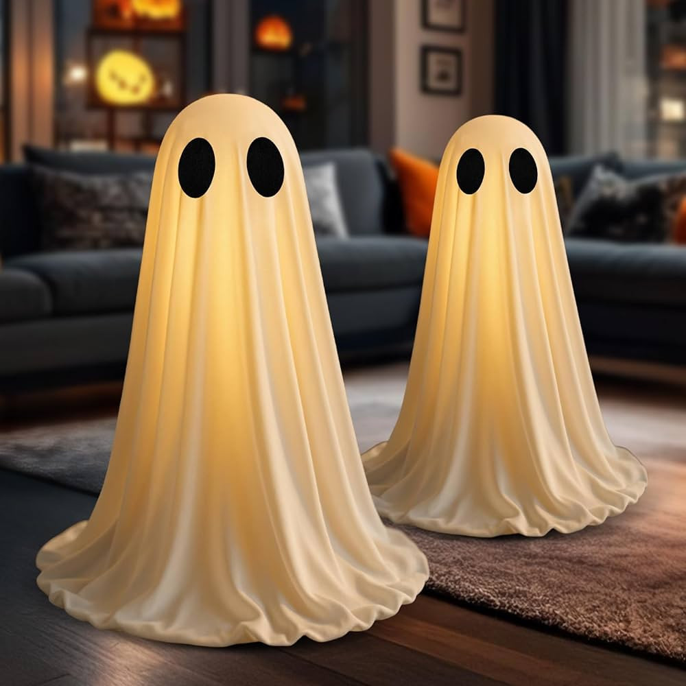 2Packs Halloween Decorations Ghost Kit - Halloween Party Decor with Upgraded Fabric and Timer Rem... | Amazon (US)