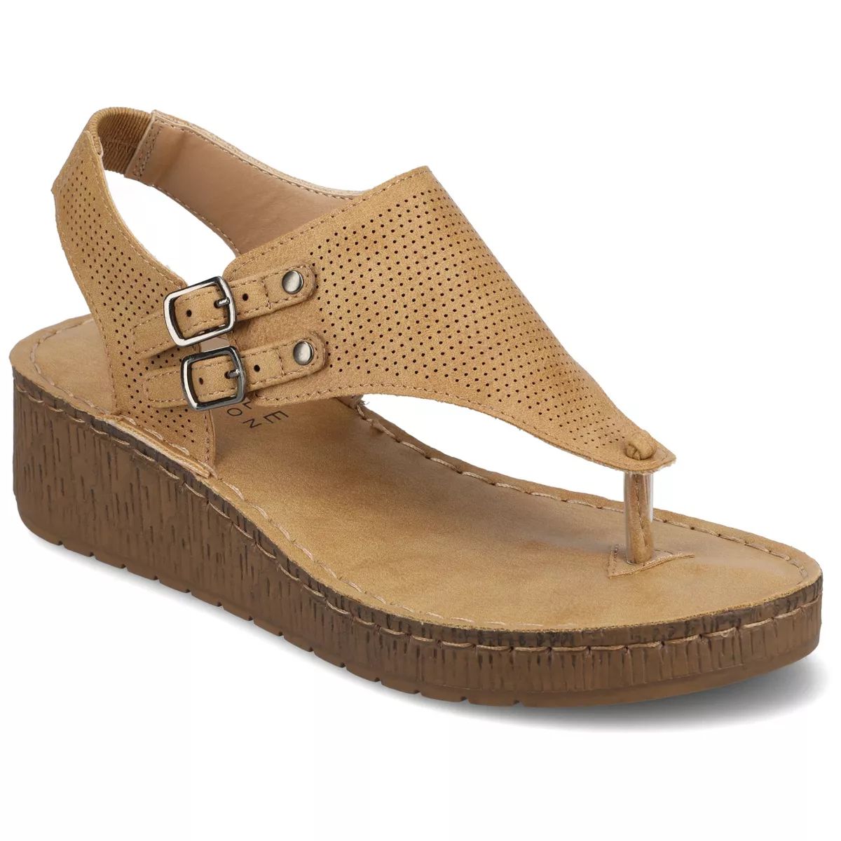 Journee Collection Womens Mckell Wedge Heel Buckle Sandals | Target