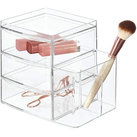 iDesign Clarity Cosmetic Organizer for Vanity Cabinet to Hold Makeup, Brushes, Beauty Products - 3 D | Walmart (US)