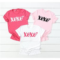 xoxo Shirt | Valentines For Her Hugs & Kisses Bella Canvas Triblend Under 20 | Etsy (US)