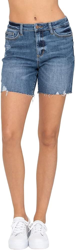 Judy Blue High Waist Mid-Thigh Shorts SO Comfy Style 150052 | Amazon (US)