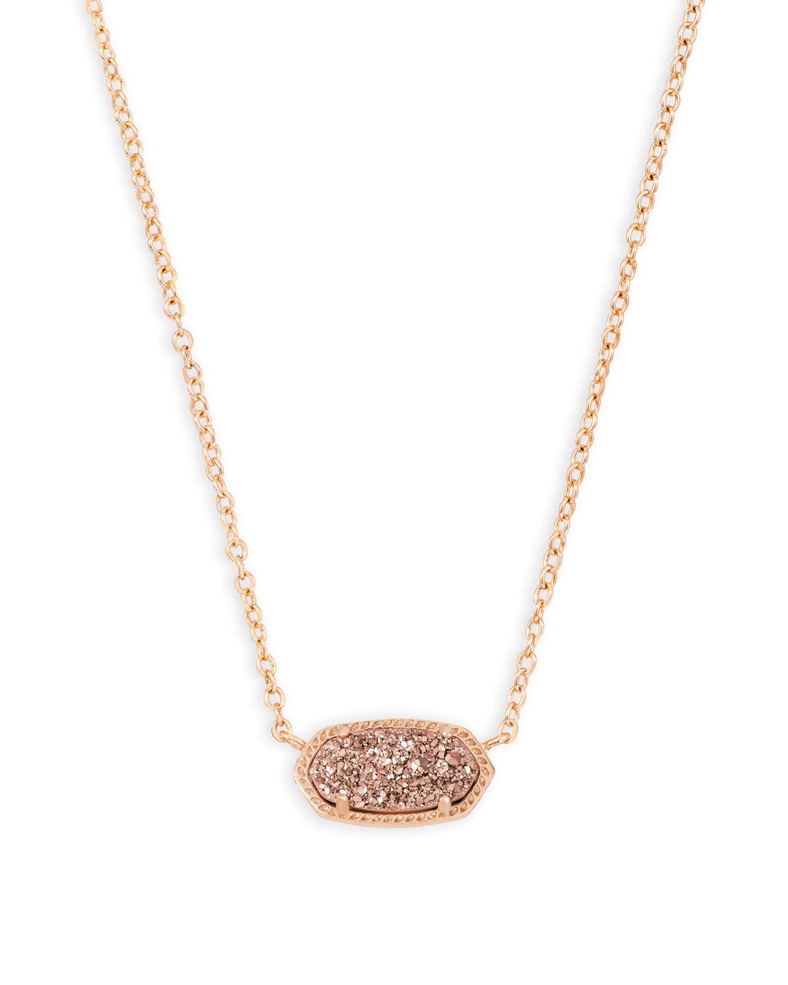Elisa Rose Gold Pendant Necklace in Rose Drusy | Kendra Scott | Kendra Scott
