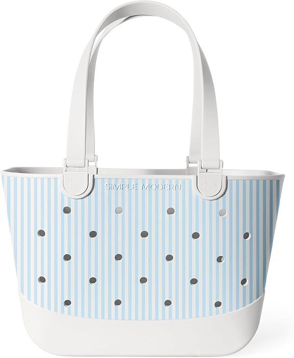 Simple Modern Large Beach Bag | Waterproof Getaway Rubber Tote with Zipper Pocket for Travel, Poo... | Amazon (US)