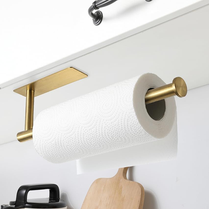 theaoo Gold Paper Towel Holder - Under Cabinet Paper Towel Holder for Kitchen, Adhesive Paper Tow... | Amazon (US)