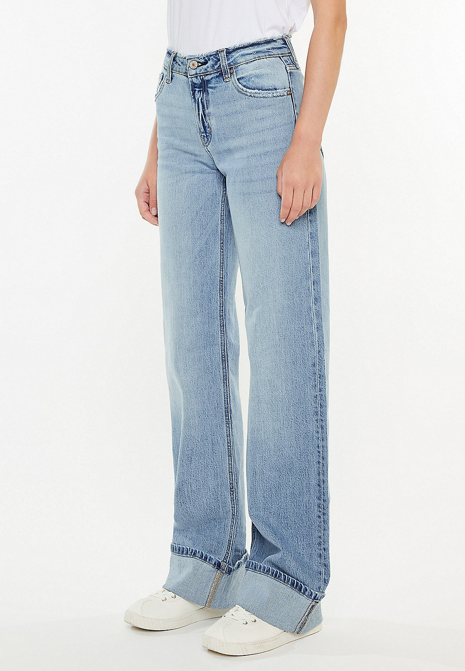 KanCan™ High Rise Cuffed Wide Leg Jean | Maurices