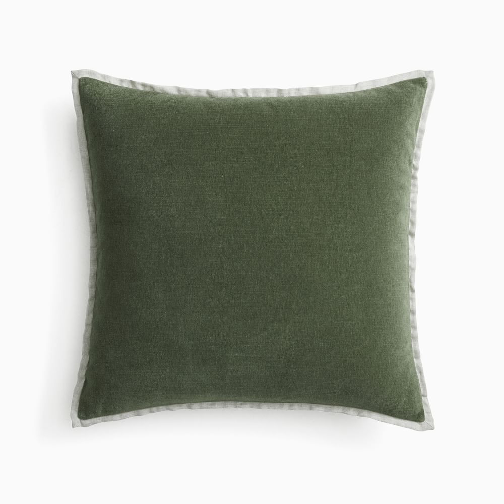 Classic Cotton Velvet Pillow Cover, 20&amp;quot;x20&amp;quot;, Burnt Umber | West Elm (US)