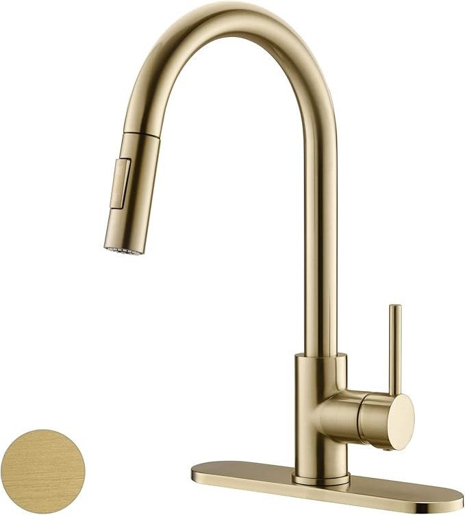 havin Gold Kitchen Faucet,Kitchen Faucet with Pull Down Sprayer Head,Spot Free,Including 10 inch ... | Amazon (US)