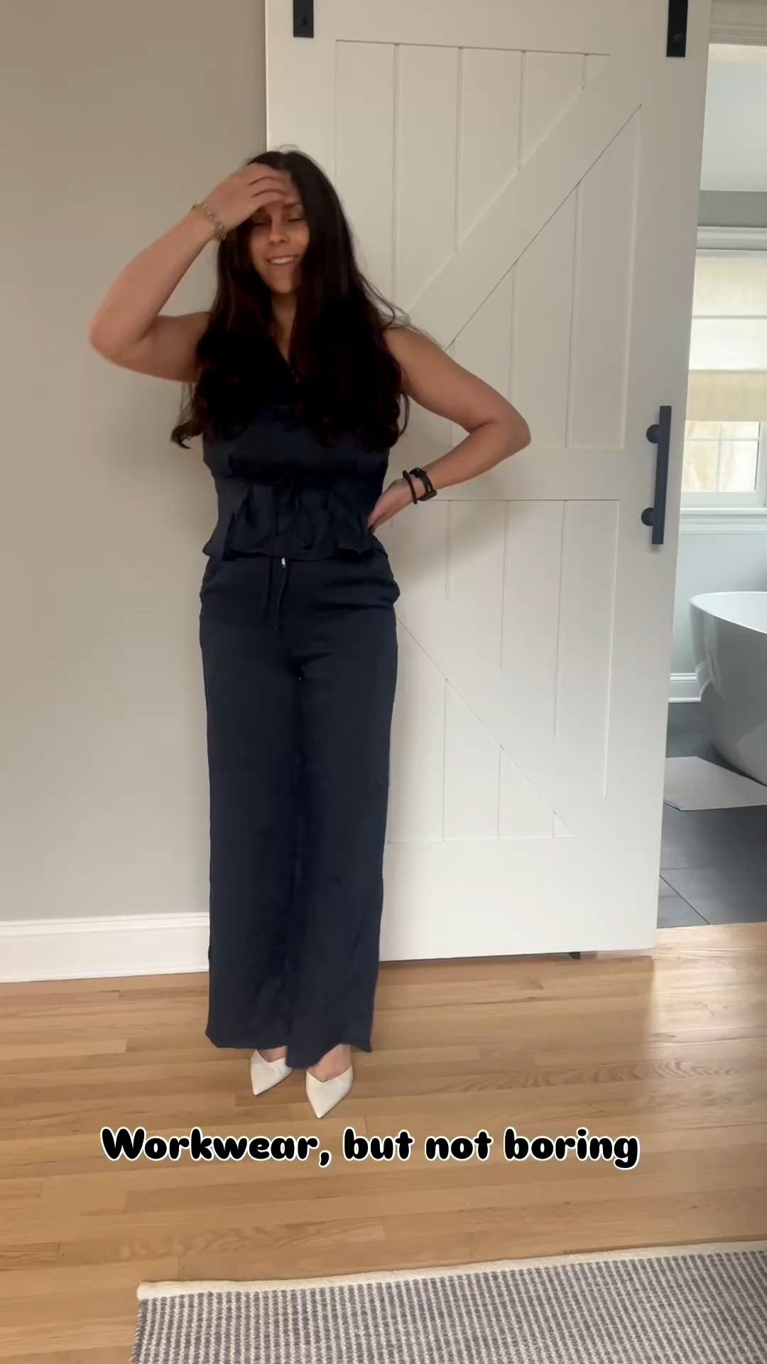 Work outfits, but not boring! Excited to have some cute outfits to wear once I’m back from mat leave. The beige pair of pants I’m about to buy in every color @ogl_move