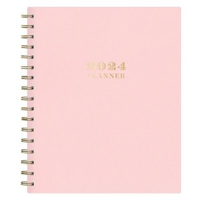 Day Designer 2024 Planner 7"x9" Weekly/Monthly Faux Leather Blush | Target