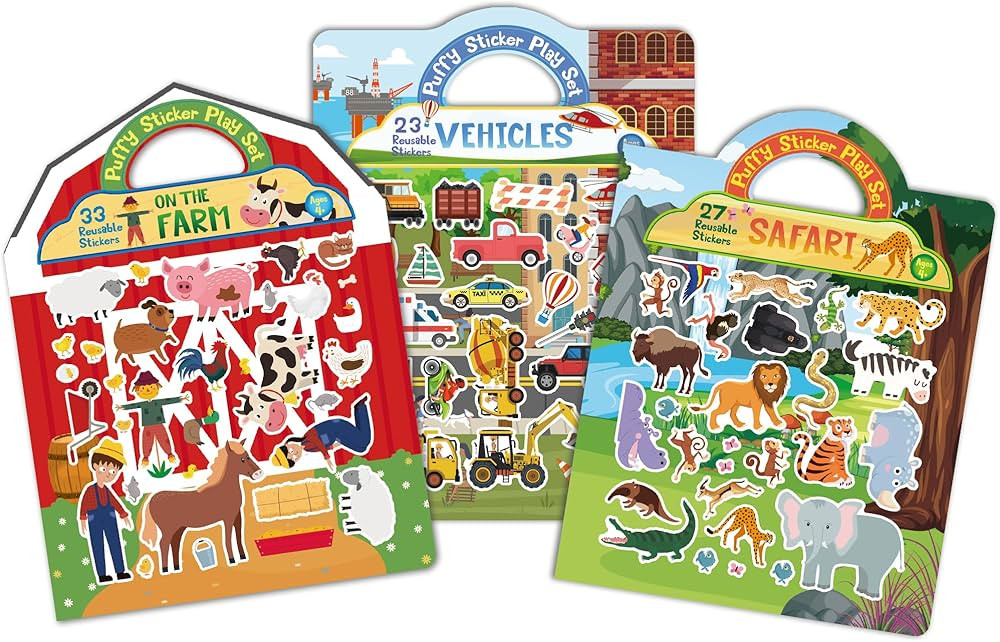 Puffy Sticker Book for Kids - Reusable Stickers Book for Toddlers 1-3, Sticker Books for Kid 2-4 ... | Amazon (US)