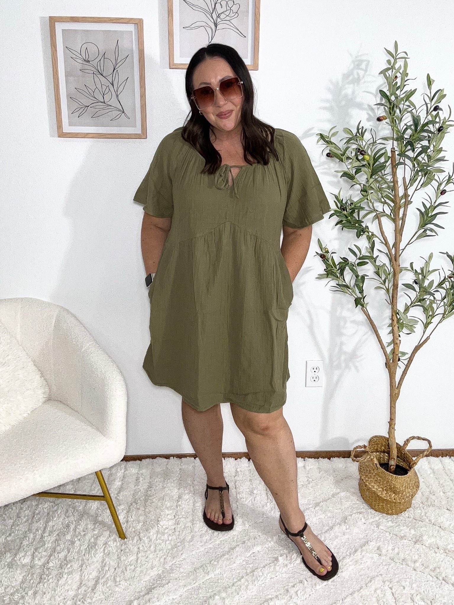 Crinkle gauze swing dress on sale for $14.99! Wearing a large for the best flowy fit! Midsection friendly! 

#LTKMidsize #LTKSaleAlert #LTKOver40