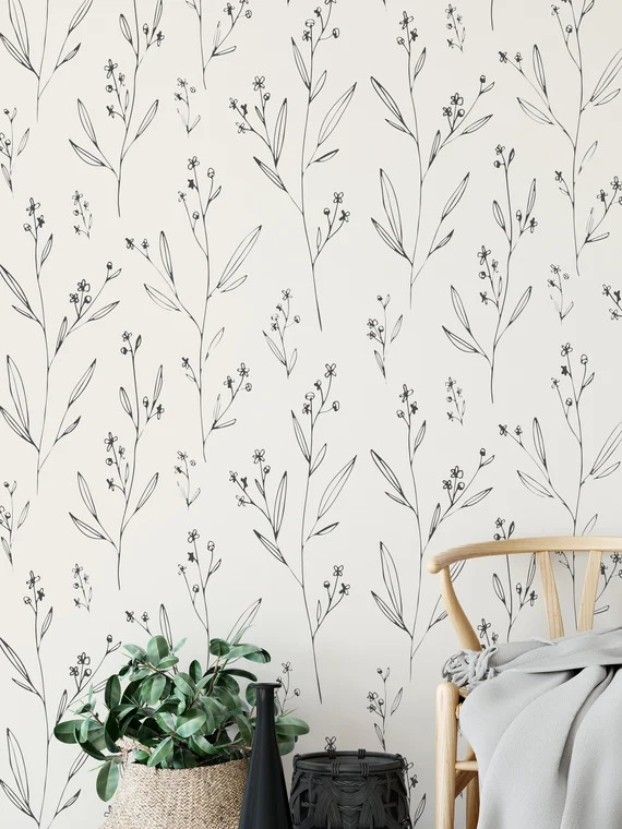 Modern and Minimal Wallpaper. Removable and Self Adhesive. Peel and Stick Wallpaper. Accent Wall.... | Etsy (US)