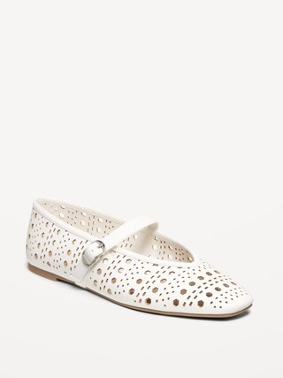 Perforated Mary Jane Ballet Flats for Women | Old Navy (US)