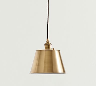 Tapered Metal Shade Cord Pendant | Pottery Barn (US)