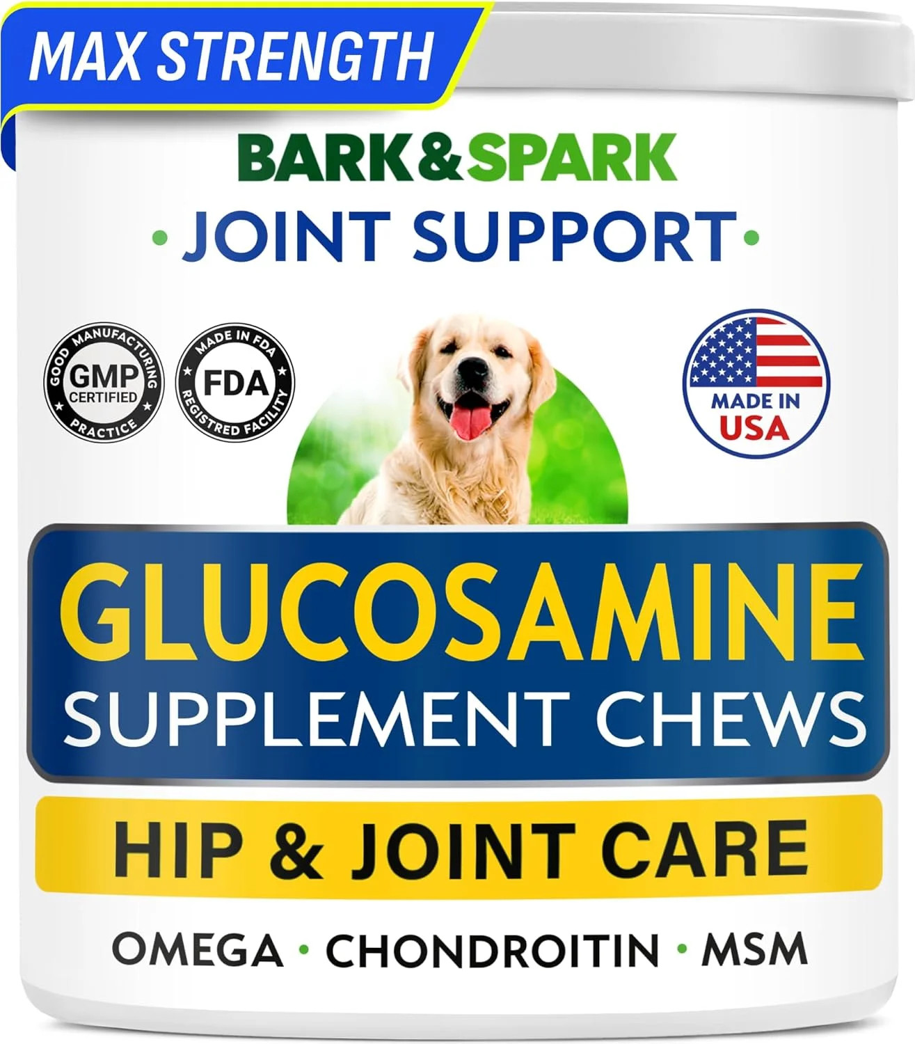 BARK&SPARK Premium Glucosamine Chews for Dogs - Dog Supplements for Hip and Joint with Chondroiti... | Walmart (US)