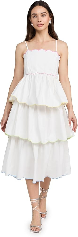 English Factory Women's Scallop Sleeveless Tiered Maxi Dress | Amazon (US)