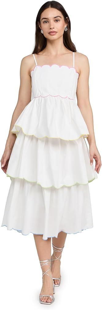 English Factory Women's Scallop Sleeveless Tiered Maxi Dress | Amazon (US)