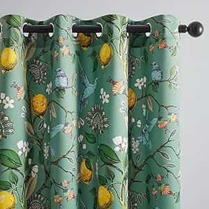 Topfinel Floral Spring Two Pages Curtains 84 Inches Long Drapes,Vintage French Country Grommet Bo... | Amazon (US)