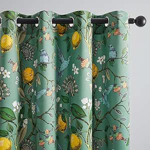Topfinel Floral Spring Two Pages Curtains 84 Inches Long Drapes,Vintage French Country Grommet Bo... | Amazon (US)