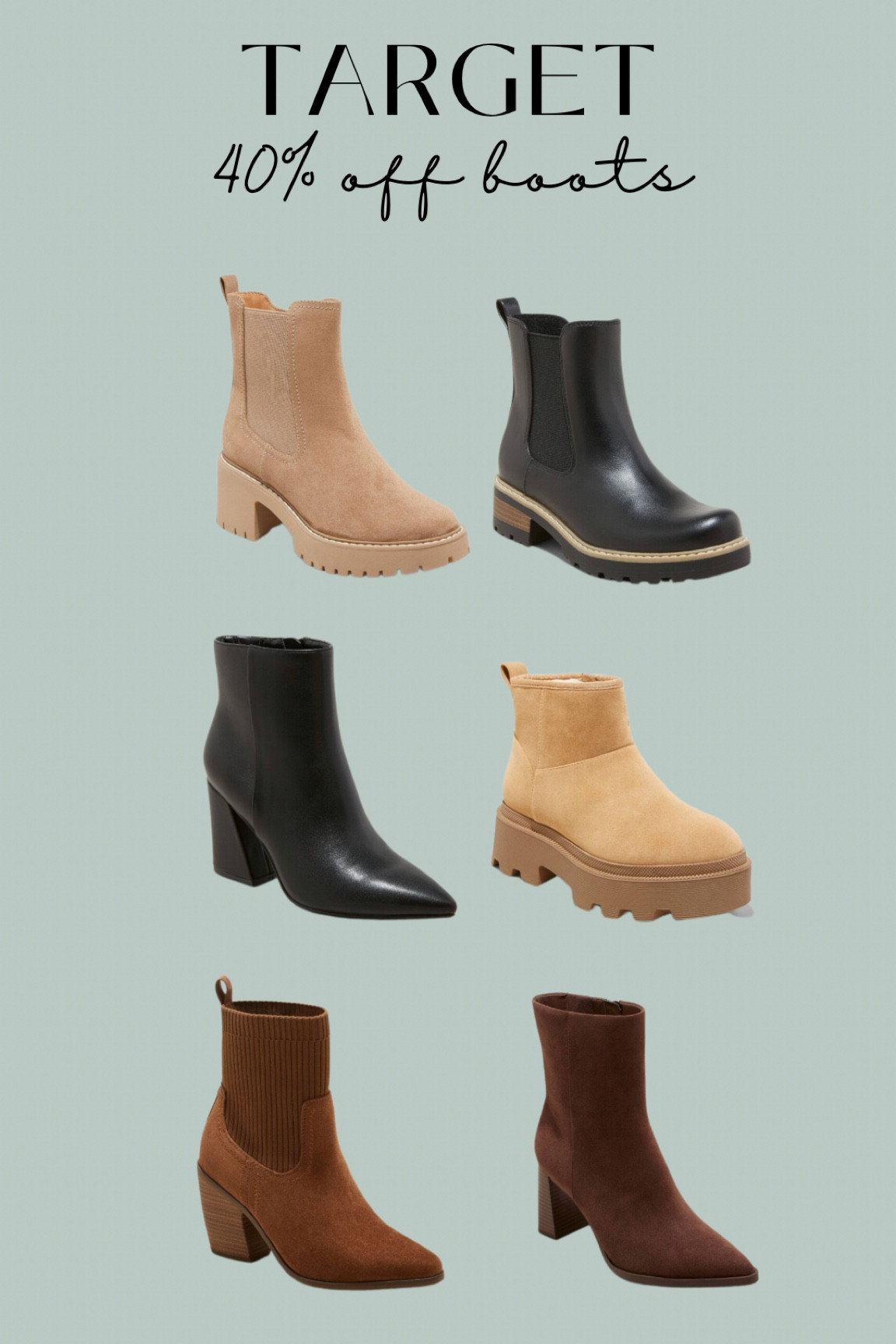 40% off boots at target! 

#LTKsalealert #LTKshoecrush #LTKHoliday