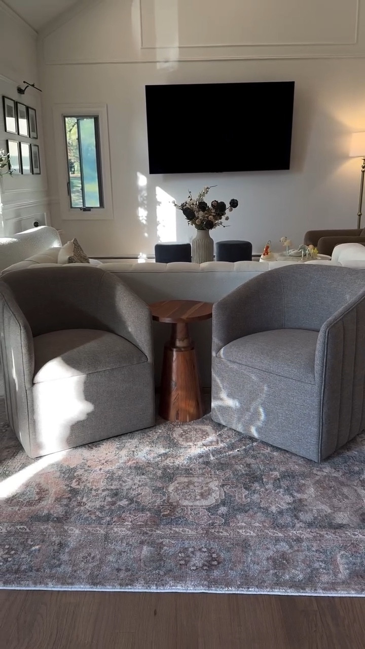 Need to separate two spaces with your couch?

Add two accent chairs and a small table to create a conversation zone.
Use a lamp or vase to define it visually.
Bonus: it makes your living room feel bigger because it creates depth.
Little design tweaks like this make your home feel calm, collected, and lived-in, not staged.
Would you try this in your space?
#homedecor #livingroomideas #smallspacestyle #homeinspo #homestyling