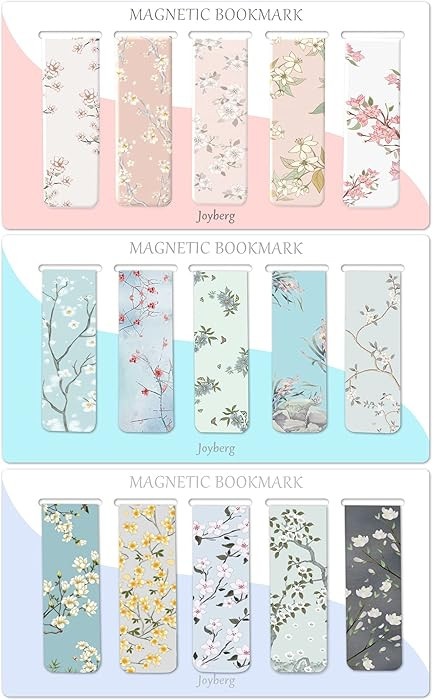 15 Pieces Bookmarks, Magnetic Bookmarks for Women, Page Markers for Students Teachers Reading (Fl... | Amazon (US)
