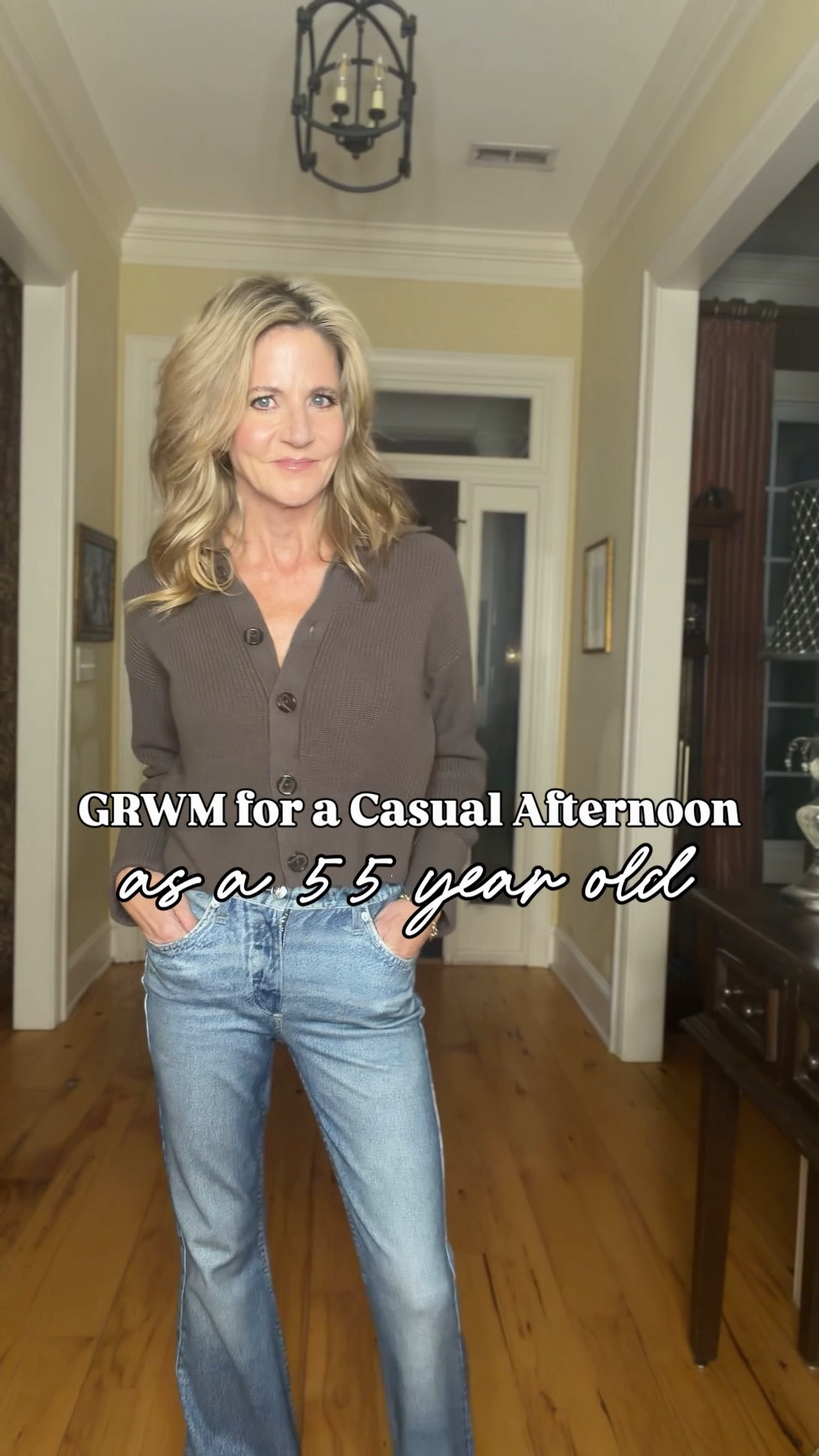 We need to talk about these jeans because you’re not going to believe me when I tell you they’re not denim. Nope. They are a stretchy knit fabric. They feel like you wearing butter. They are so lightweight and sooooo comfortable. And they look amazing on.  These are selling fast!  I did size down one size for a more snug fit.

My adorable sweater comes in several colors and is only $50!  I’m in the XS.

I have loved this cropped barn jacket. The lining is quilted so it’s super warm. I get compliments every time I wear it! I’m in the Small.

My exact boots are sold out but I’m linking some that are very similar .

#LTKFindsUnder50 #LTKOver40 #LTKgrwm