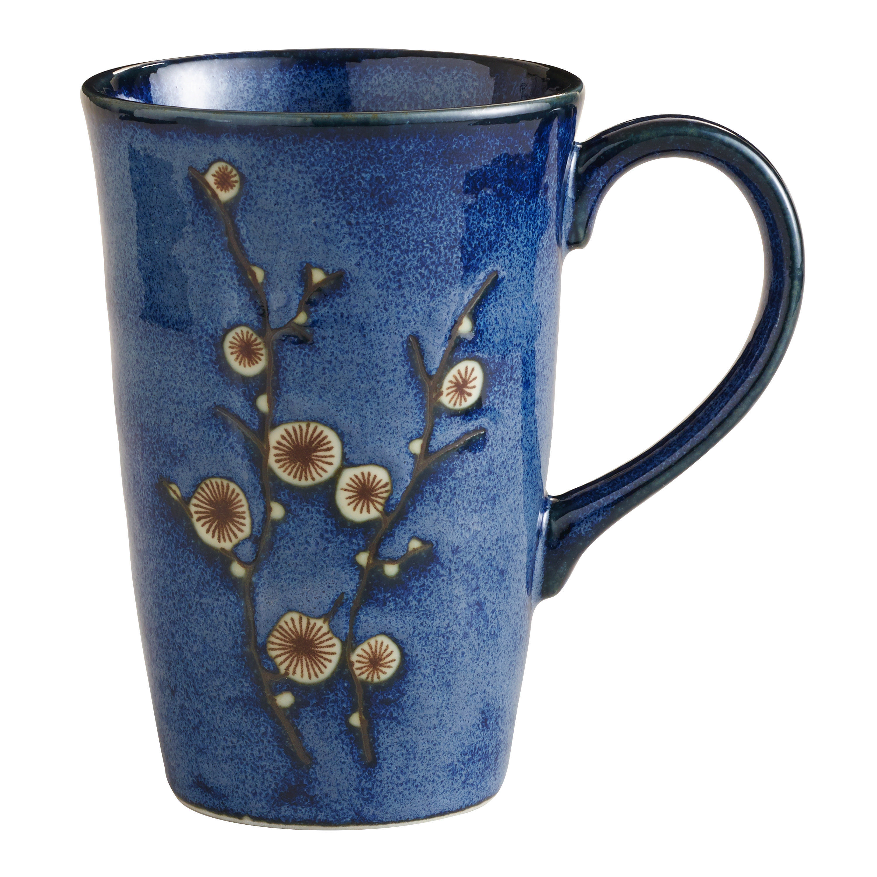Cherry Blossom Blue Porcelain Mug Set Of 6 | World Market