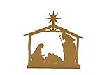 Metal Holiday Scene Free Standing Tabletop Decor Ornament (Gold, Nativity) | Amazon (US)
