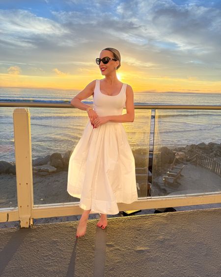 1 major spring fashion trend is voluminous midi skirts and dresses. I love this white midi skirt as a versatile neutral I can style as a chic day time outfit, workwear or date night outfit with bodysuits, camisole tops, striped off the shoulder tops, bralettes, cropped blazers or matching cardigan sets. How would you style it?

#LTKSeasonal #LTKstyletip