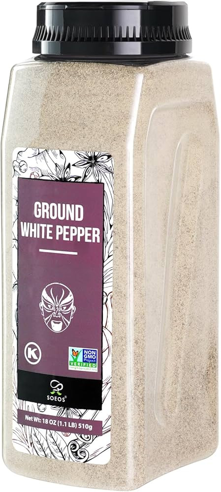 Soeos Fine Ground White Pepper 18oz (510), Non-GMO, Kosher Verified, Freshly Packed to Keep Peppe... | Amazon (US)
