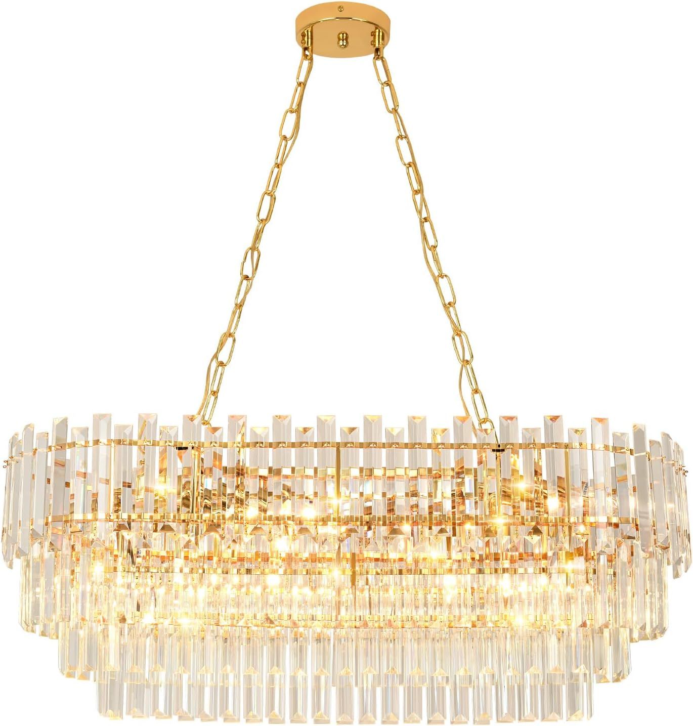 TIMIDENG Crystal Chandelier, Modern Style Stacked Crystal Lamps, Suitable for Hanging in hallways... | Amazon (US)